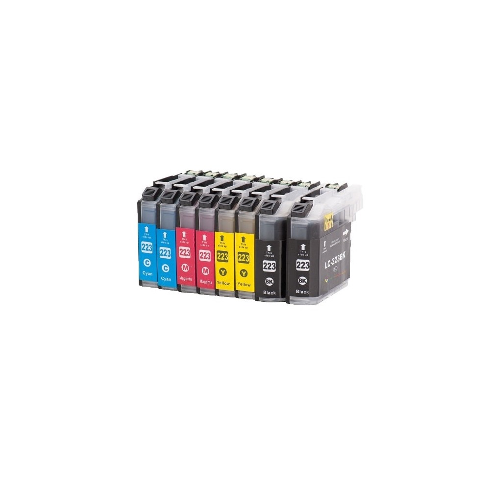 Kit 8 cartridges Brother LC-223XL Compatible
