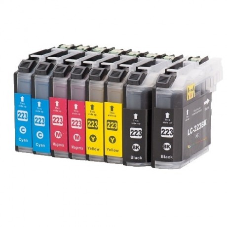 Kit 8 cartridges Brother LC-223XL Compatible