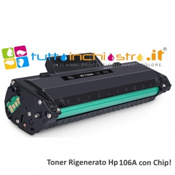Toner W1106A HP 106A Nero Rigenerato con Chip